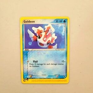Pokemon Goldeen Card - Vibrant Orange, White, and Blue